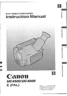 Canon UC 4500 manual. Camera Instructions.